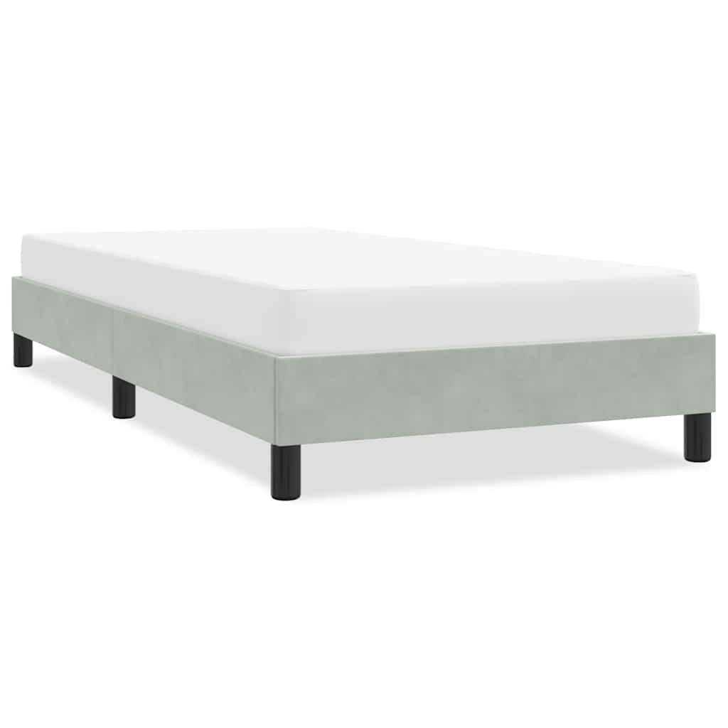 Vetonek Estructura de cama sin colchón terciopelo gris claro 90x220 cm