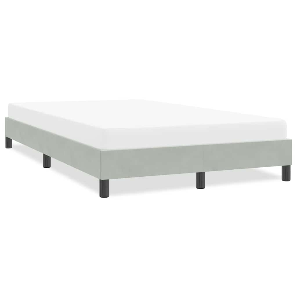 Vetonek Estructura de cama sin colchón terciopelo gris claro 120x220 cm