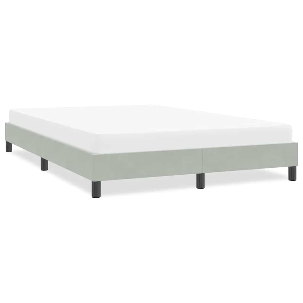 Vetonek Estructura de cama sin colchón terciopelo gris claro 140x220 cm