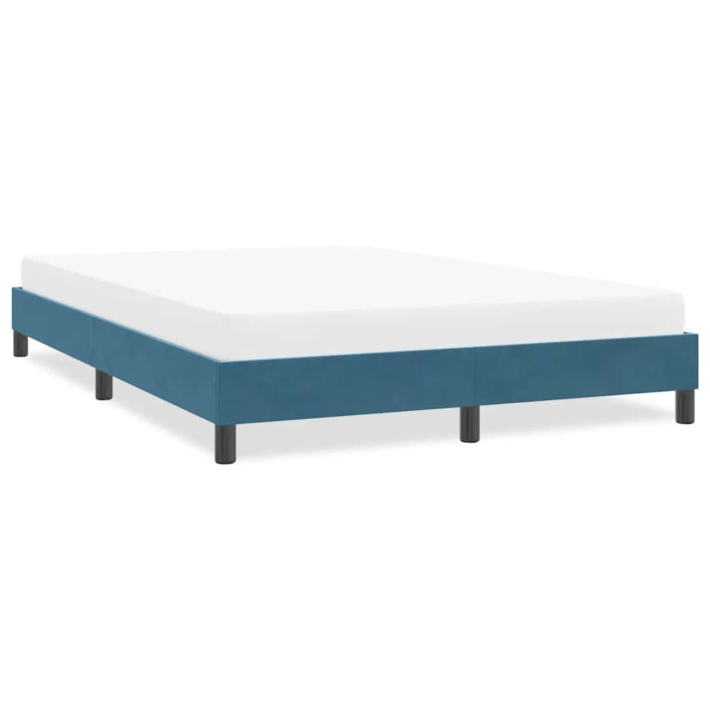 Vetonek Estructura de cama sin colchón terciopelo azul oscuro 140x220cm