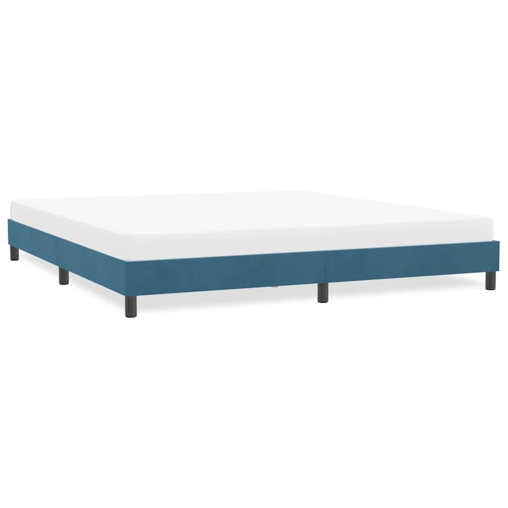 Vetonek Estructura de cama sin colchón terciopelo azul oscuro 180x220cm