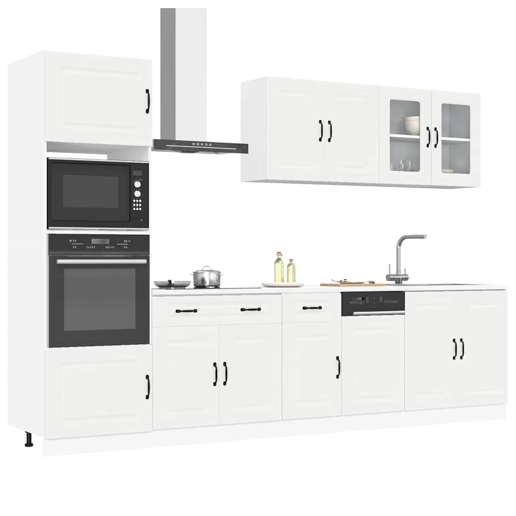 Vetonek Mueble de cocina Kalmar blanco 7 piezas madera contrachapada