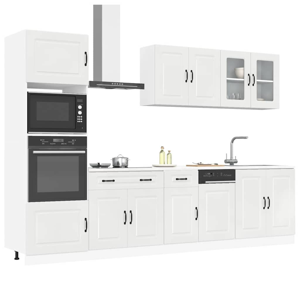 Vetonek Mueble cocina Kalmar blanco de alto brillo 7 pzas