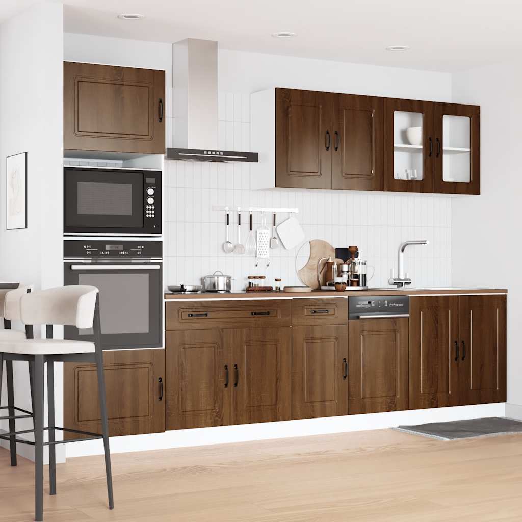 Mueble cocina Kalmar roble marrón 7 pzas madera