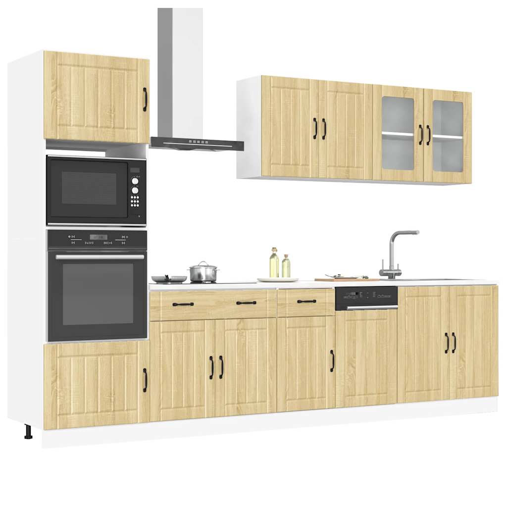 Vetonek Mueble cocina Kalmar roble sonoma 7 pzas madera contrachapada