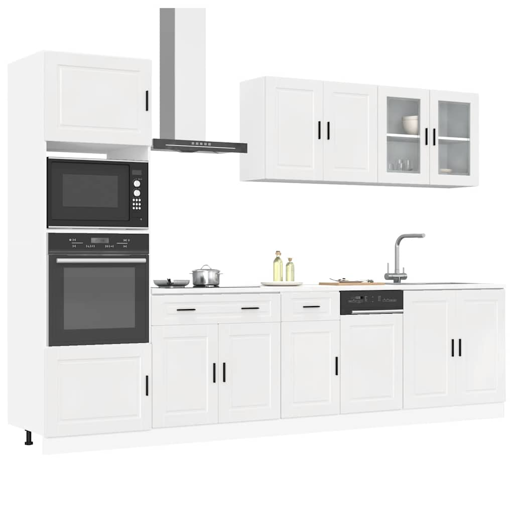 Vetonek Mueble cocina Kalmar blanco de alto brillo 7 pzas