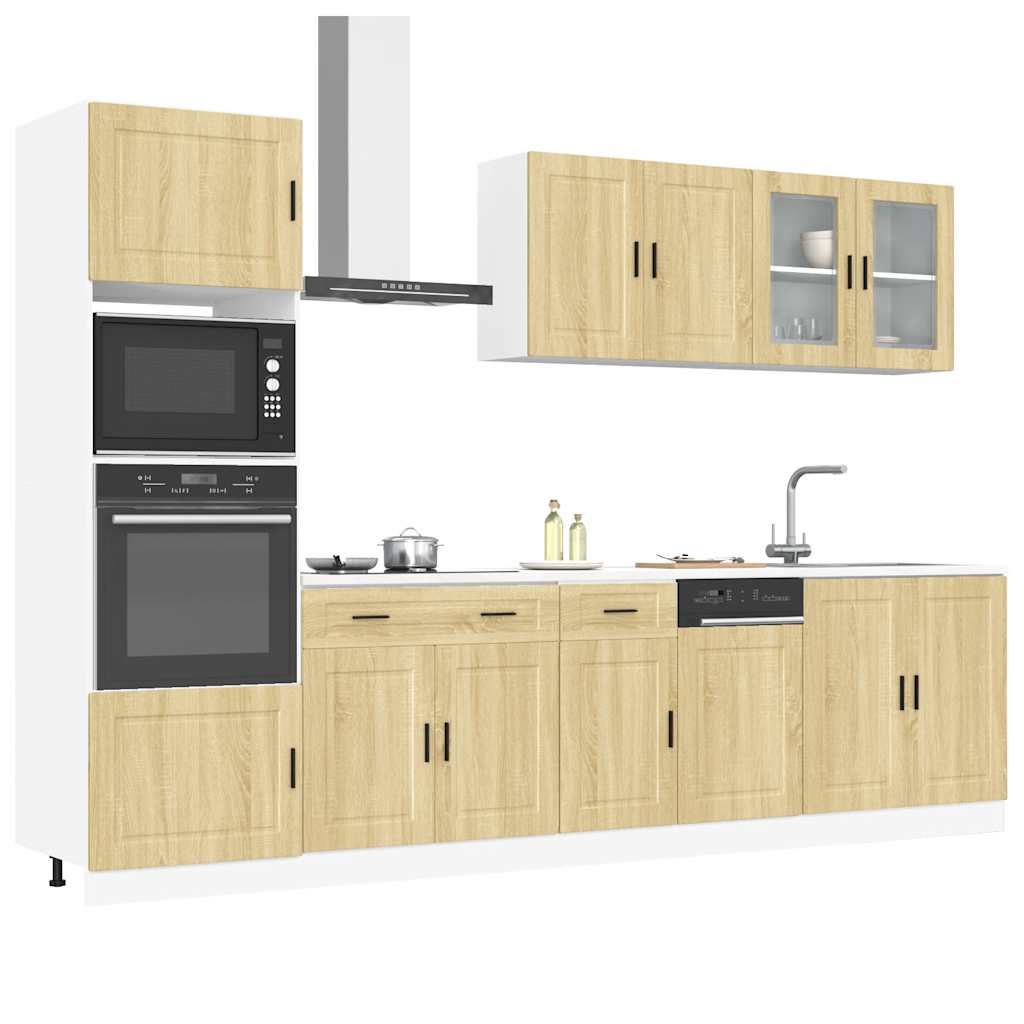 Vetonek Mueble cocina Kalmar roble sonoma 7 pzas madera contrachapada