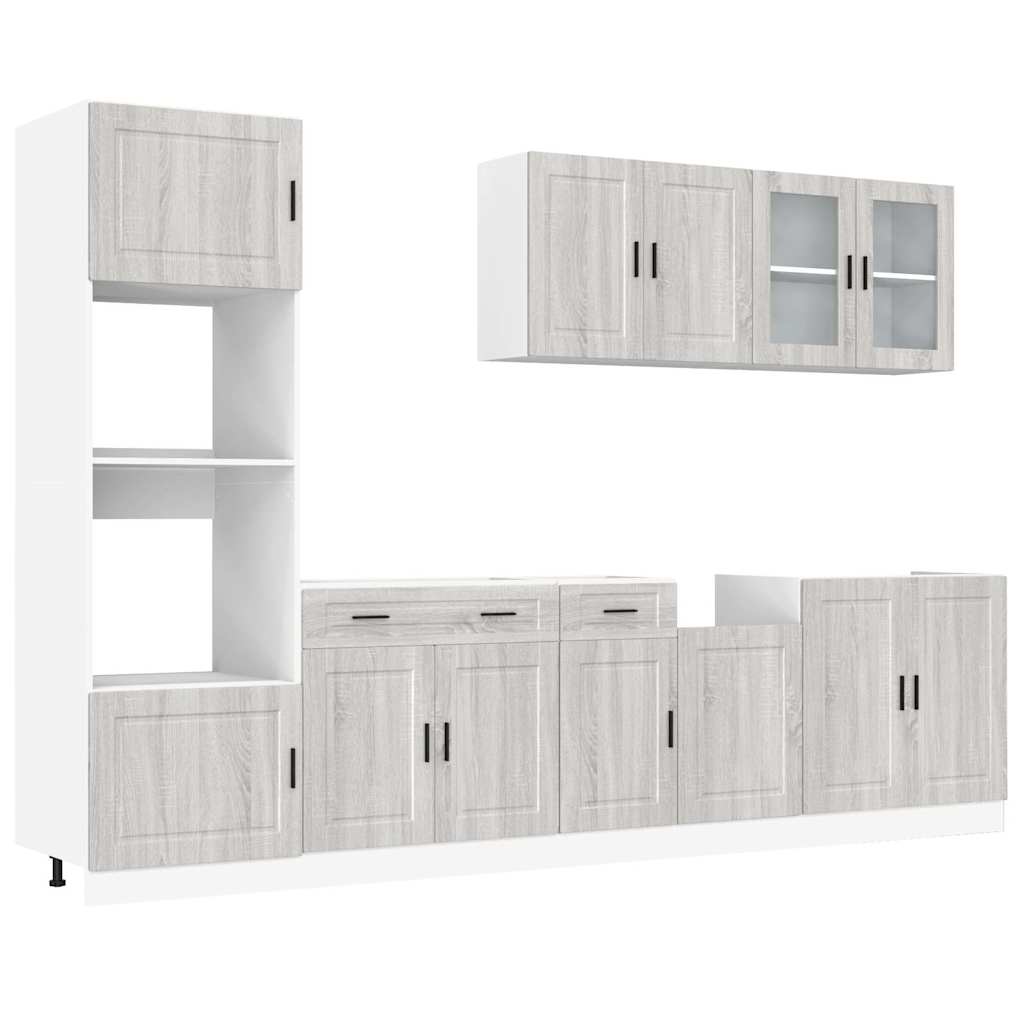 Mueble cocina Kalmar sonoma gris 7 pzas madera contrachapada V3657 Vetonek