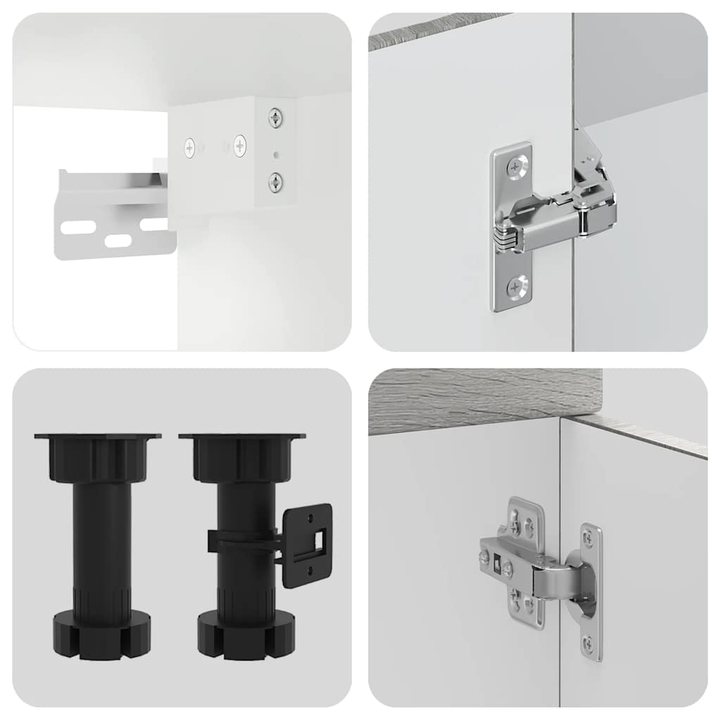 Armário de cozinha cinza Kalmar sonoma 7 peças de compensado V3657 Vetonek