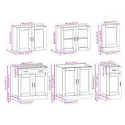 Armário de cozinha cinza Kalmar sonoma 7 peças de compensado V3657 Vetonek