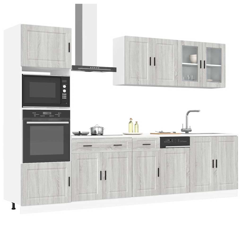 Mueble cocina Kalmar sonoma gris 7 pzas madera contrachapada V3657 Vetonek