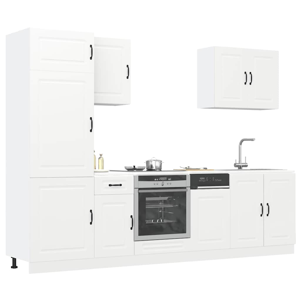 Vetonek Mueble de cocina Kalmar blanco 7 piezas madera contrachapada