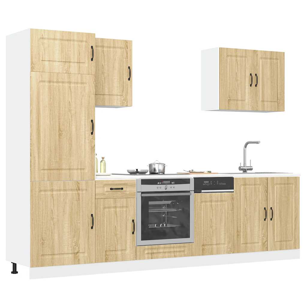 Vetonek Mueble cocina Kalmar roble sonoma 7 pzas madera contrachapada