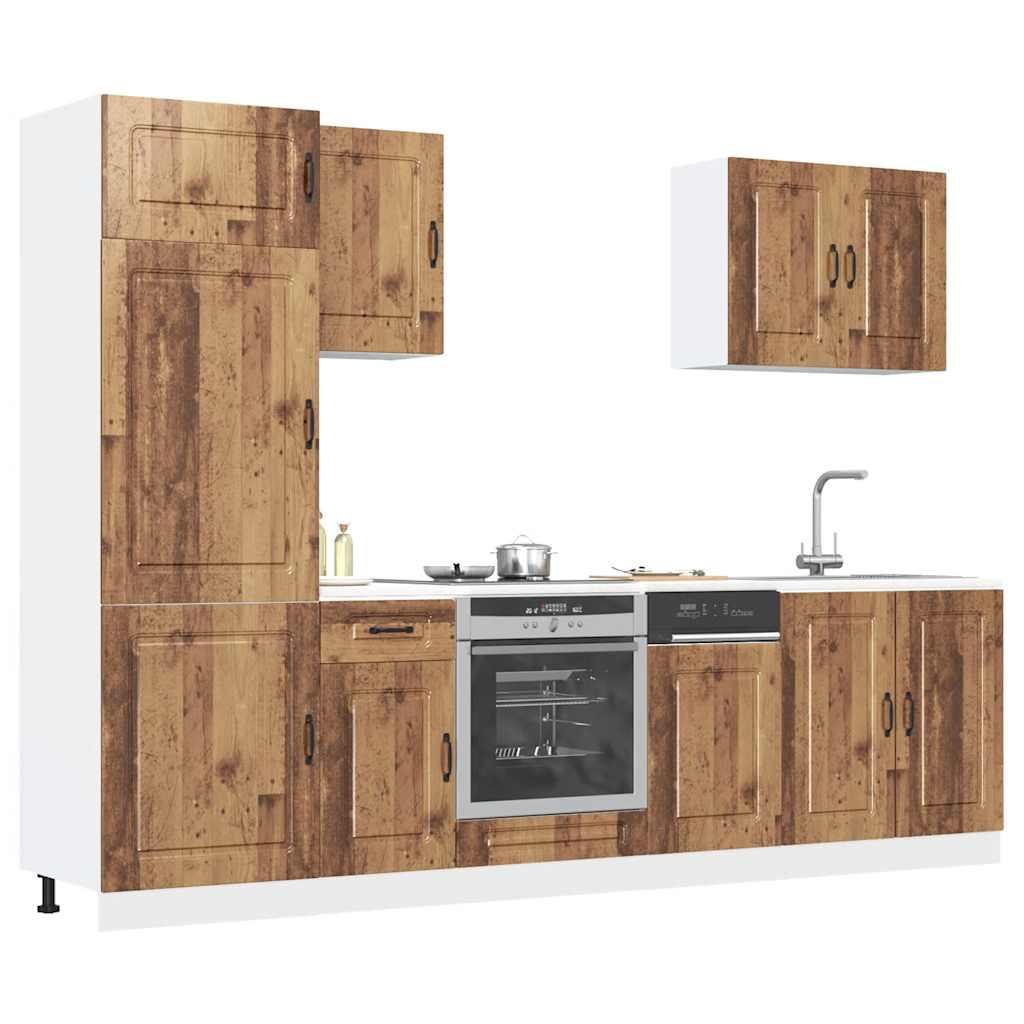 Vetonek Mueble cocina Kalmar madera vieja 7 pzas madera contrachapada