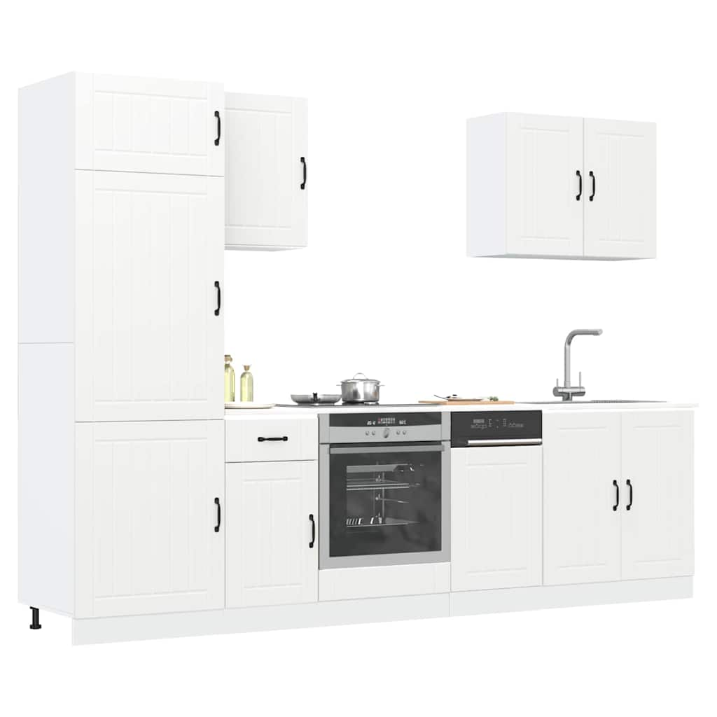 Vetonek Mueble de cocina Kalmar blanco 7 piezas madera contrachapada