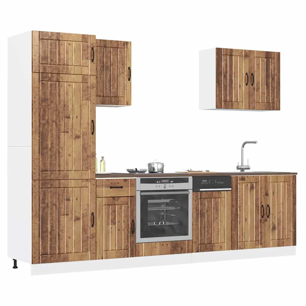 Vetonek Mueble cocina Kalmar madera vieja 7 pzas madera contrachapada