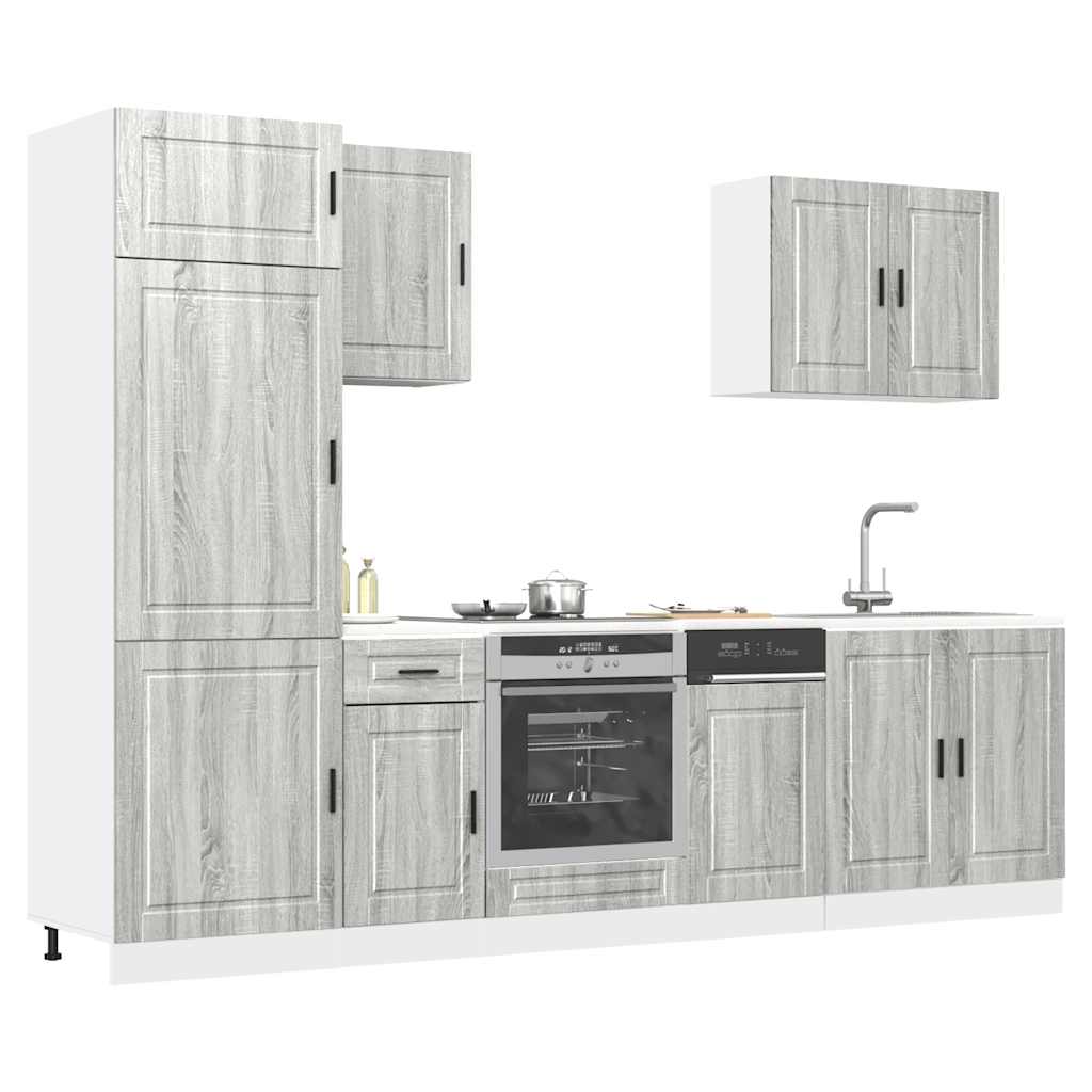 Vetonek Mueble cocina Kalmar sonoma gris 7 pzas madera contrachapada