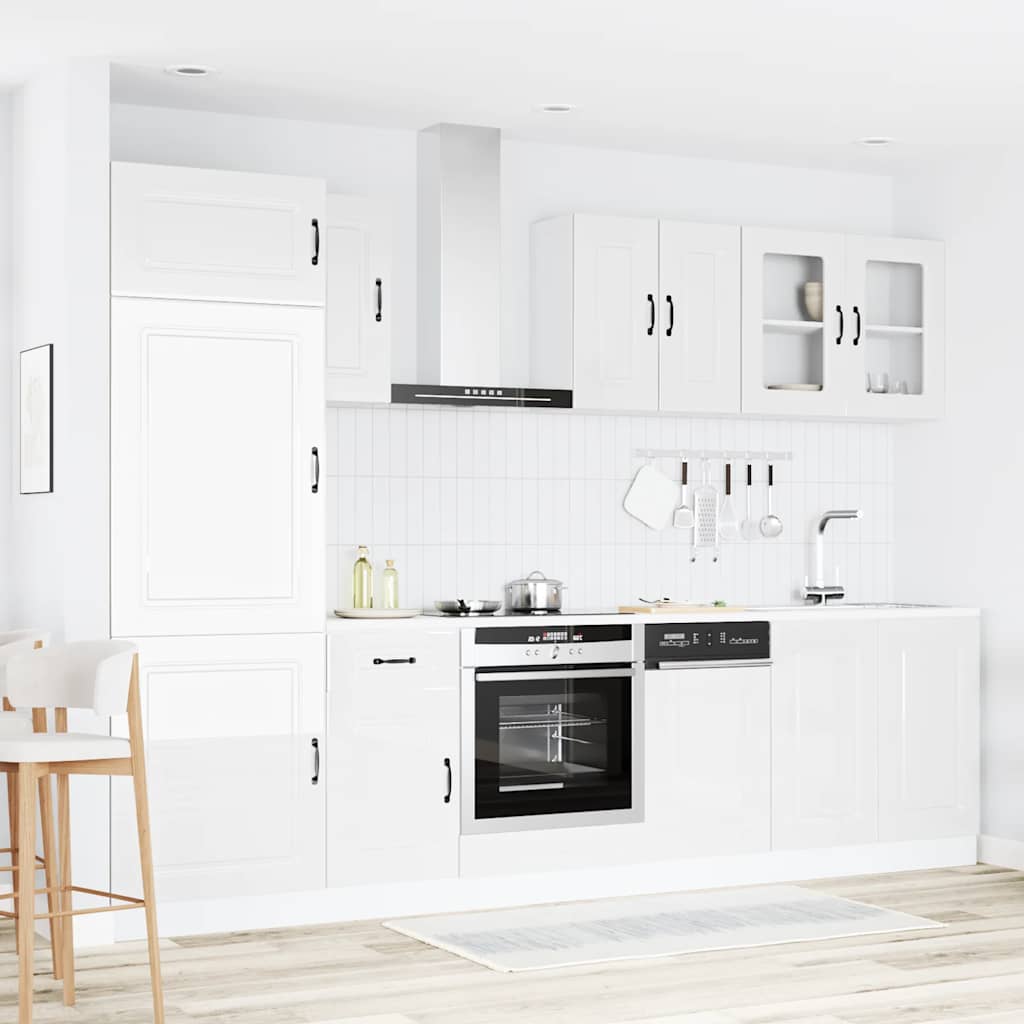 Mueble cocina Kalmar blanco de alto brillo 8 pzas