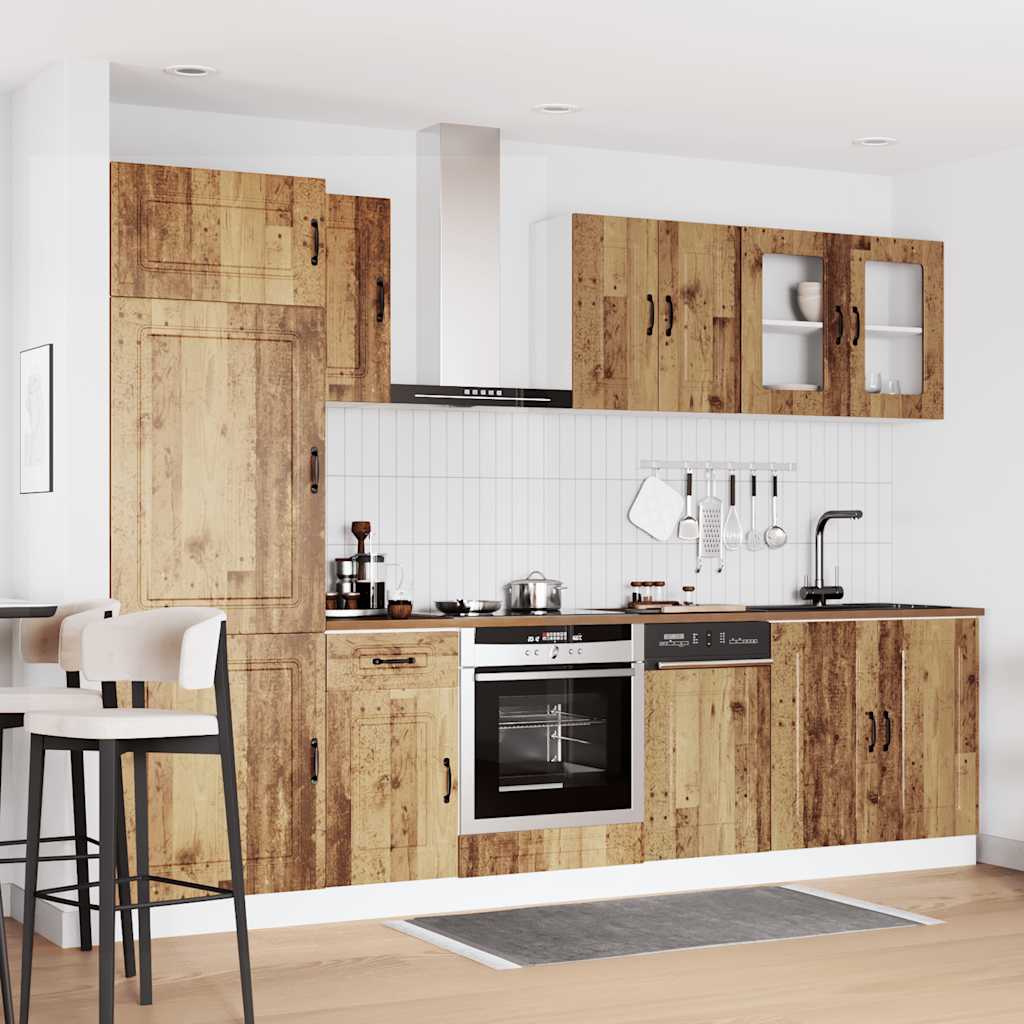 Mueble cocina Kalmar madera vieja 8 pzas madera