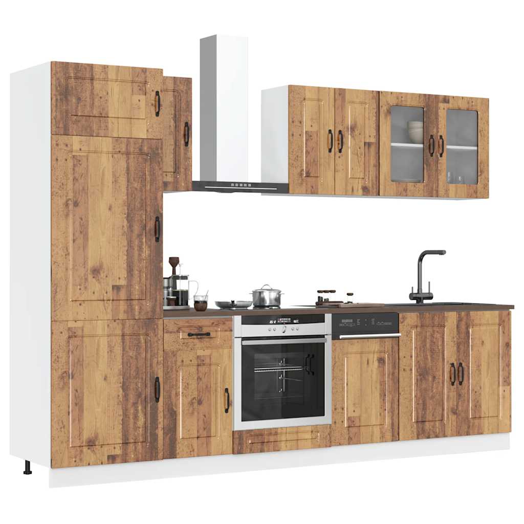 Vetonek Mueble cocina Kalmar madera vieja 8 pzas madera contrachapada