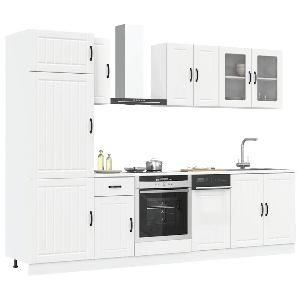 Vetonek Mueble de cocina Kalmar blanco 8 piezas madera contrachapada