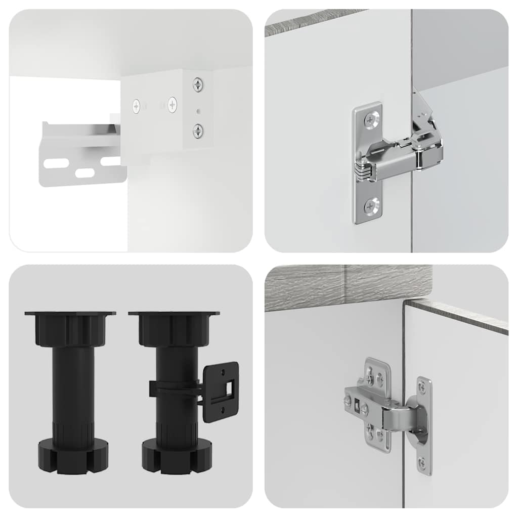 Armário de cozinha cinza Kalmar sonoma 8 peças de compensado V4258 Vetonek