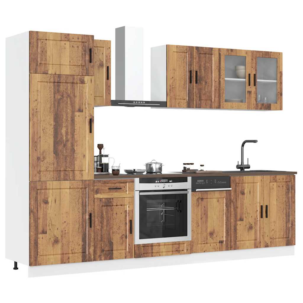 Vetonek Mueble cocina Kalmar madera vieja 8 pzas madera contrachapada