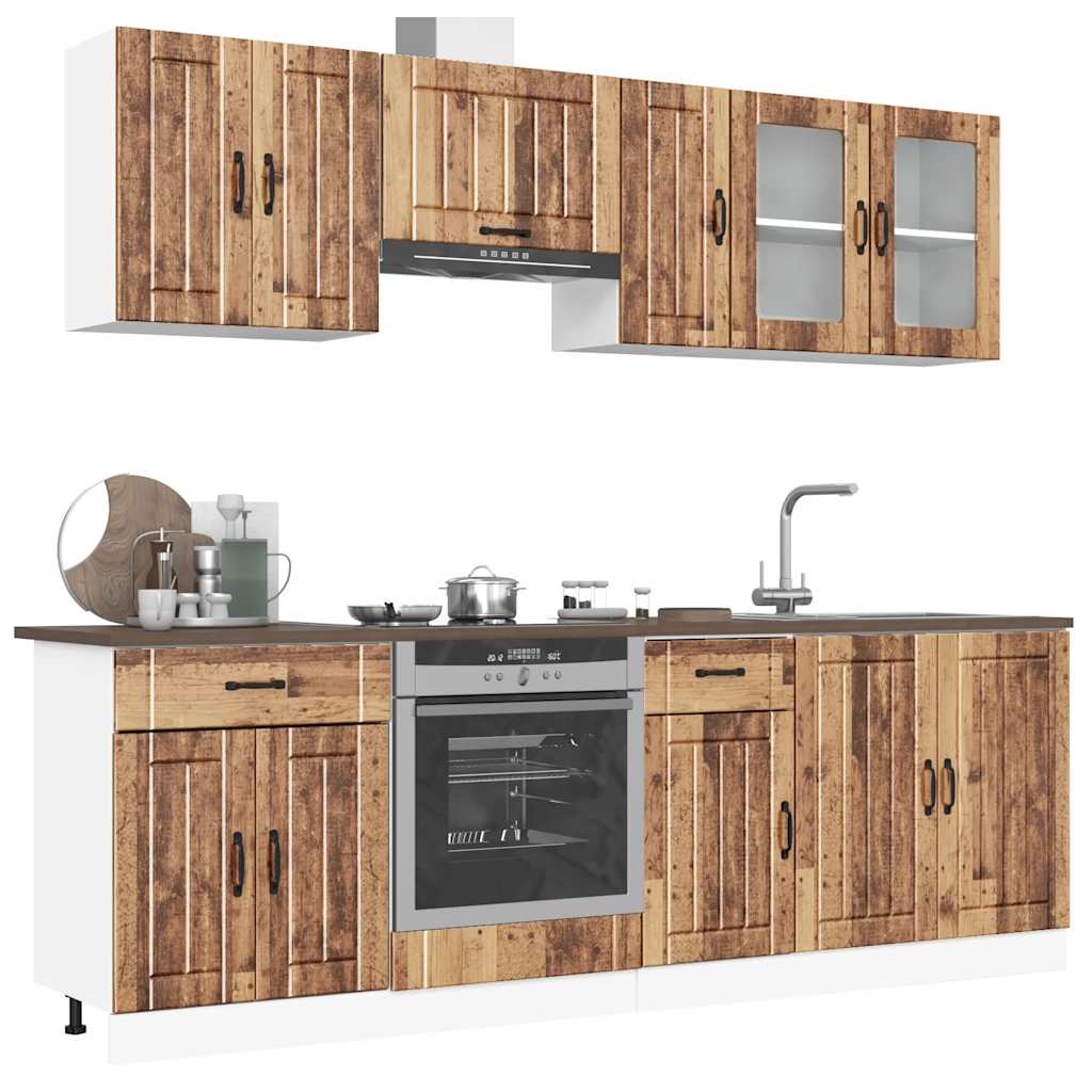 Vetonek Mueble cocina Kalmar madera vieja 8 pzas madera contrachapada