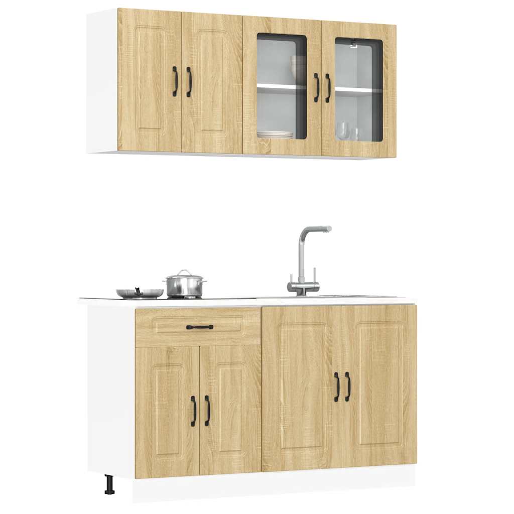 Vetonek Mueble cocina Kalmar roble sonoma 4 pzas madera contrachapada