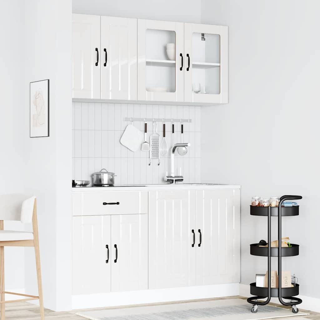 Mueble cocina Kalmar blanco de alto brillo 4 pzas