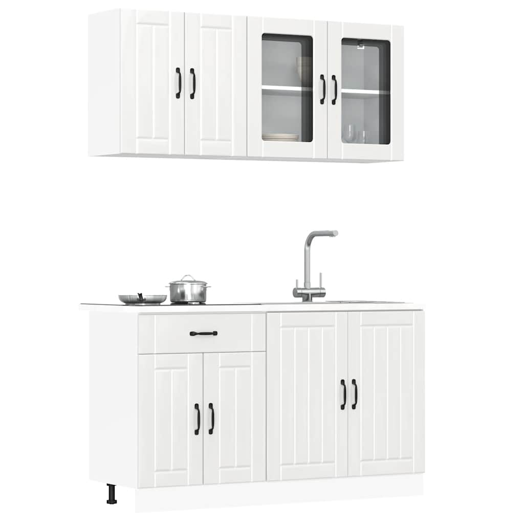 Vetonek Mueble cocina Kalmar blanco de alto brillo 4 pzas