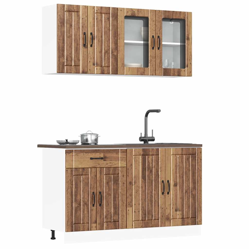 Vetonek Mueble cocina Kalmar madera vieja 4 pzas madera contrachapada