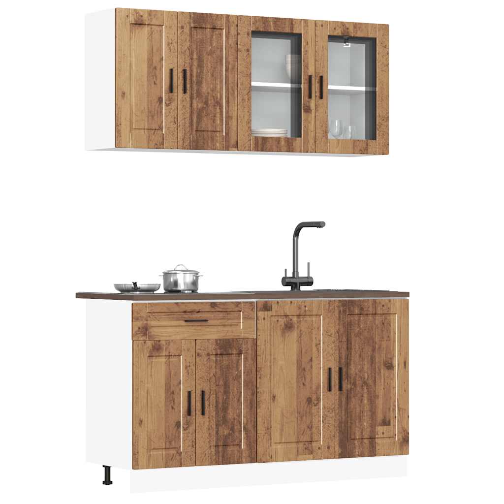 Vetonek Mueble cocina Kalmar madera vieja 4 pzas madera contrachapada