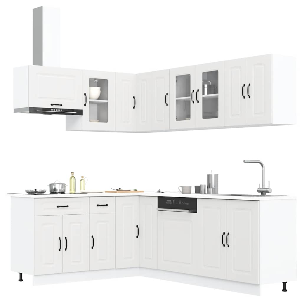 Vetonek Mueble de cocina Kalmar blanco 11 piezas madera contrachapada