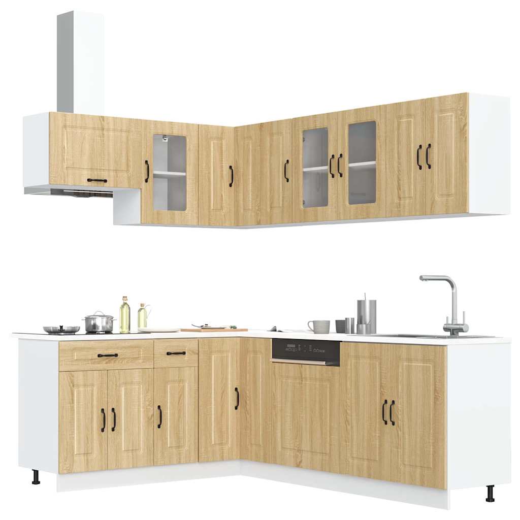 Vetonek Mueble cocina Kalmar roble sonoma 11 pzas madera contrachapada