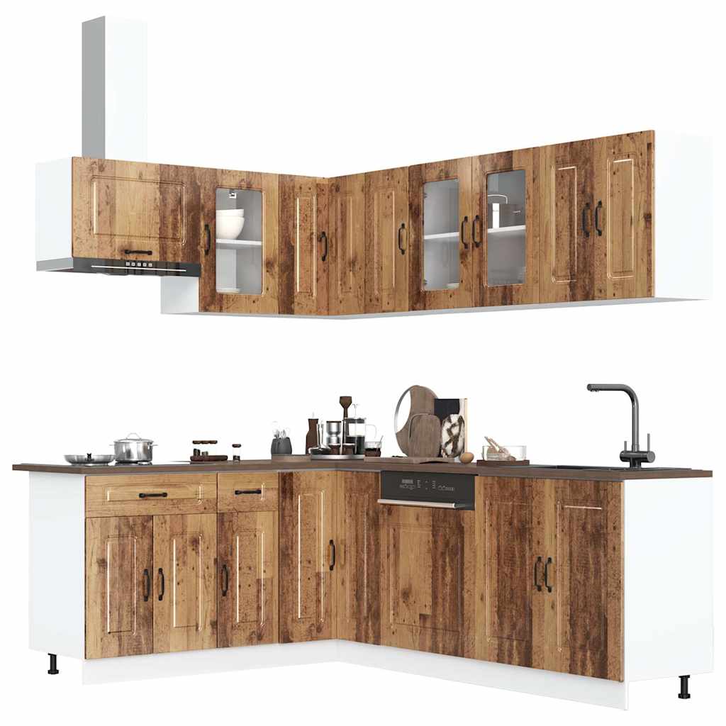 Vetonek Mueble cocina Kalmar madera vieja 11 pzas madera contrachapada