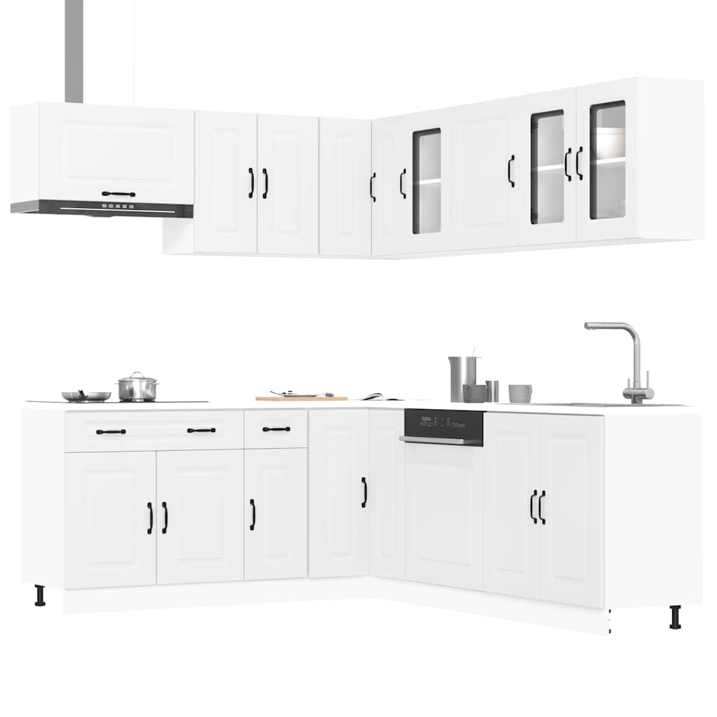 Vetonek Mueble de cocina Kalmar blanco 11 piezas madera contrachapada