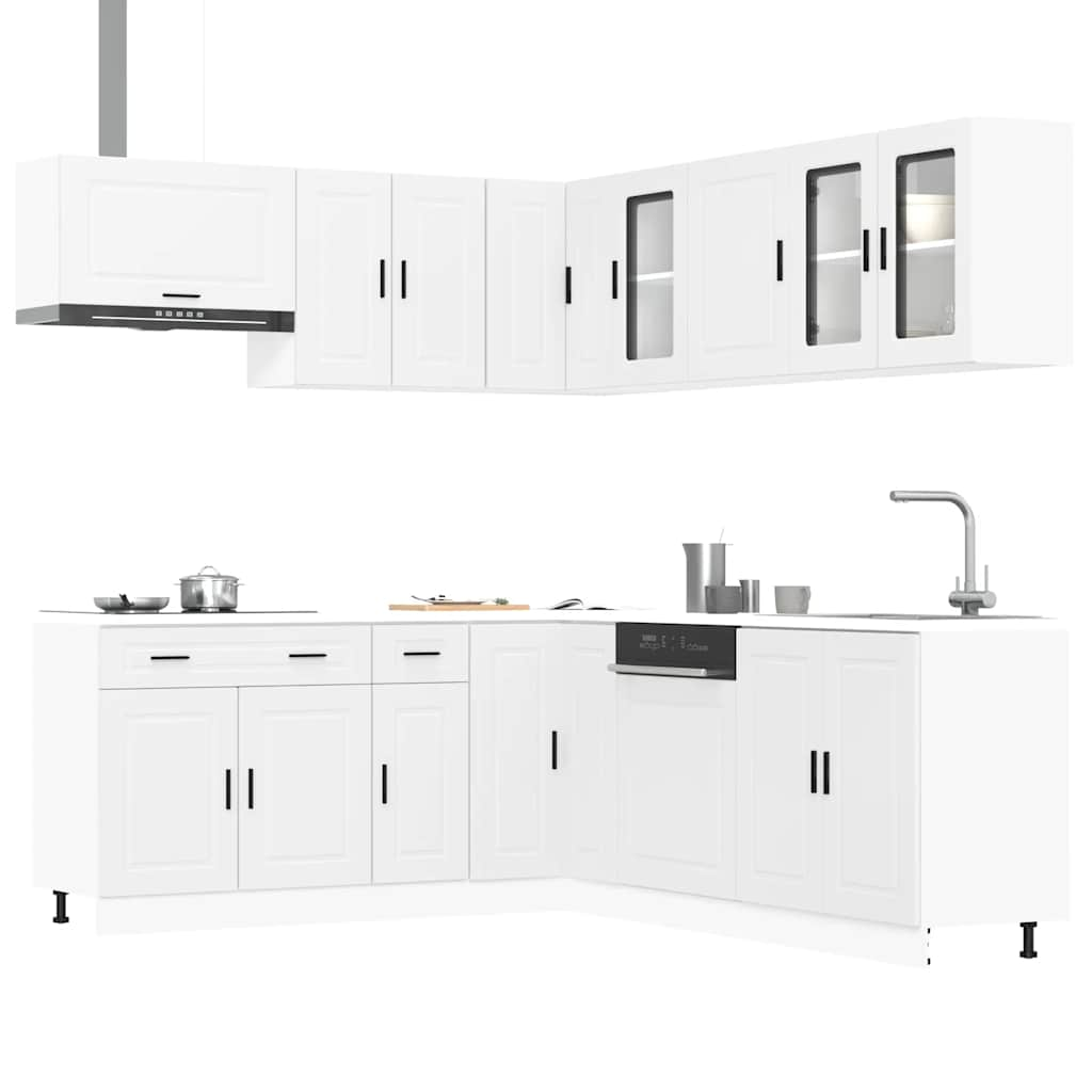 Vetonek Mueble de cocina Porto blanco 11 piezas madera contrachapada