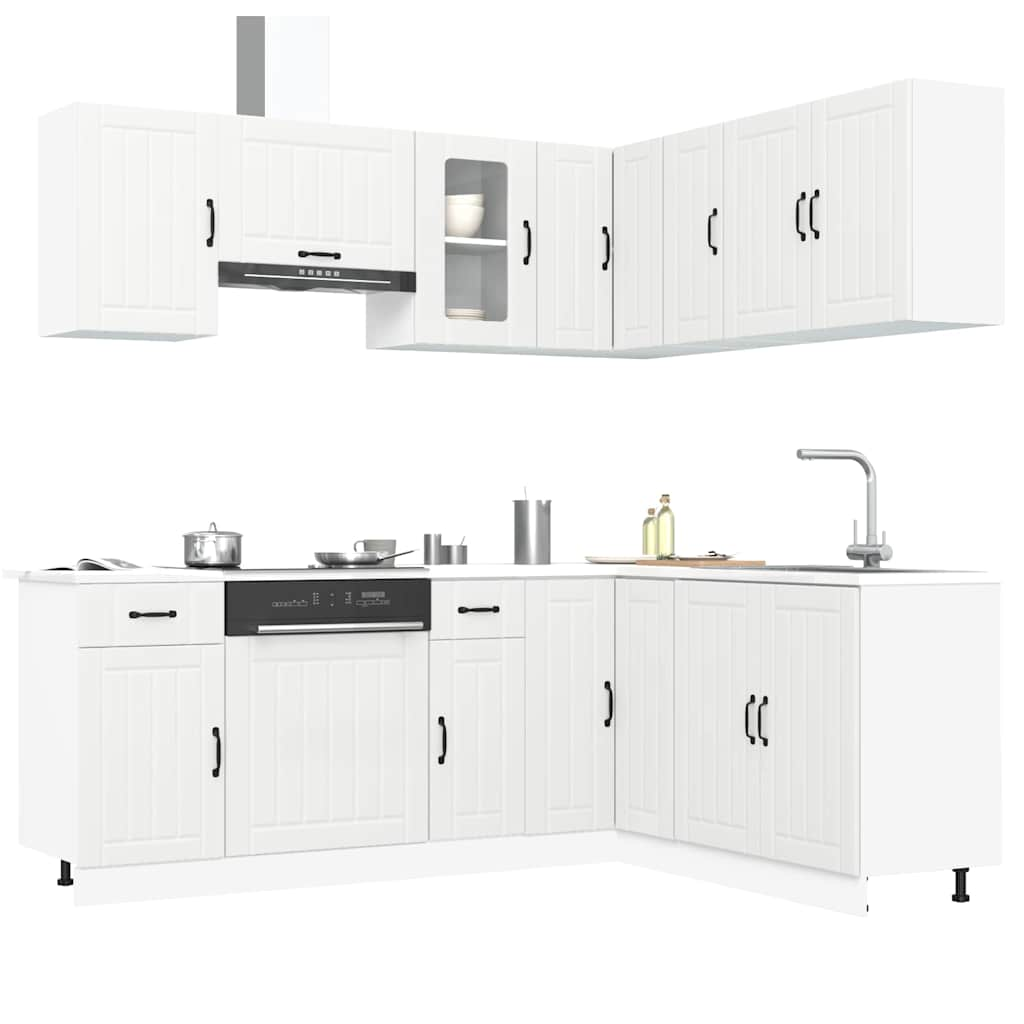 Vetonek Mueble de cocina Kalmar blanco 11 piezas madera contrachapada