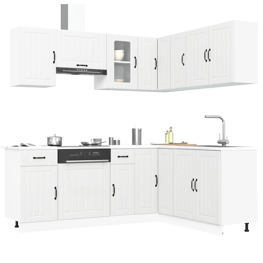 Vetonek Mueble de cocina Lucca blanco 11 piezas madera contrachapada