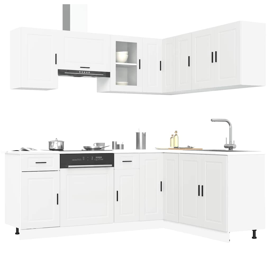 Vetonek Mueble de cocina Porto blanco 11 piezas madera contrachapada