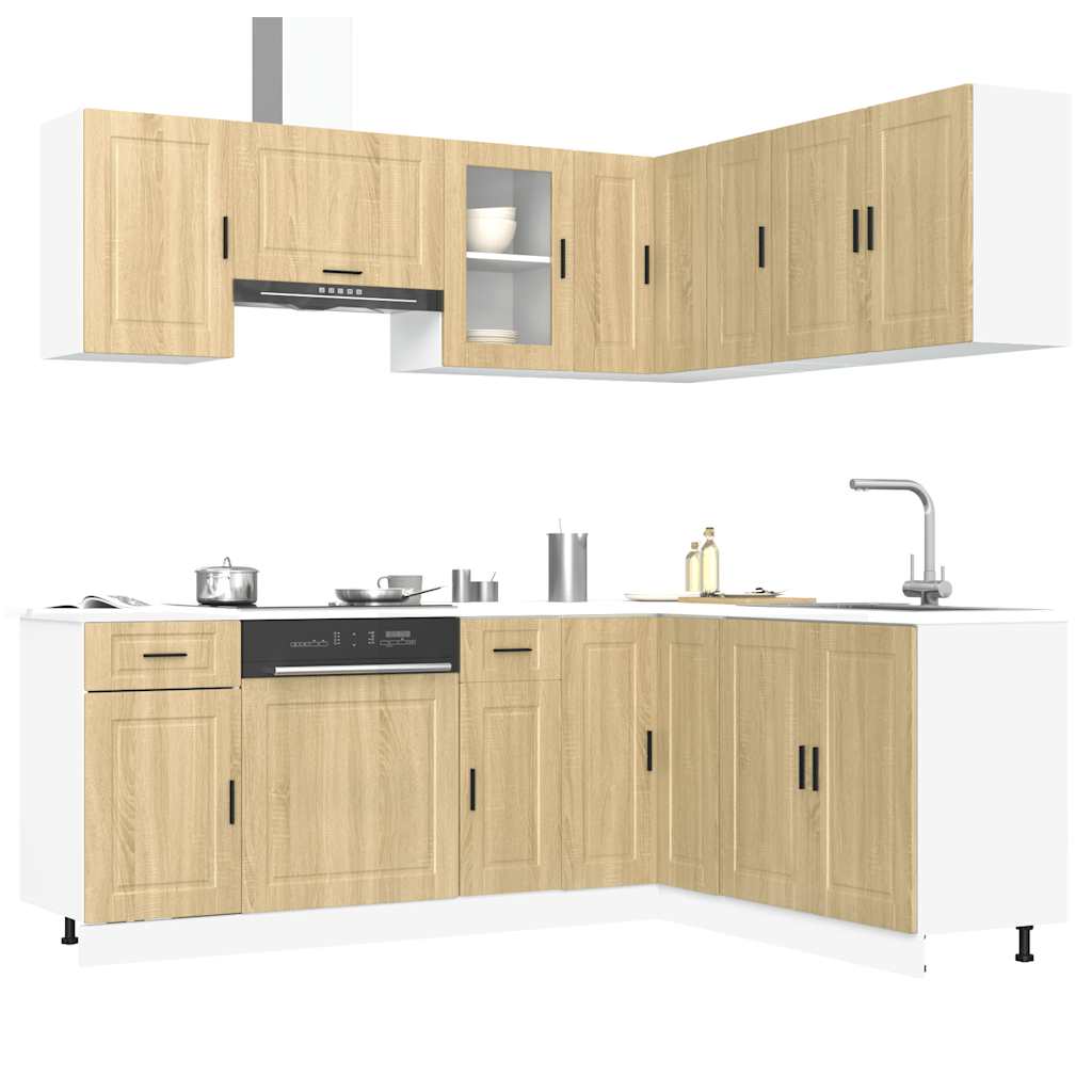 Vetonek Mueble cocina Porto roble sonoma 11 pzas madera contrachapada