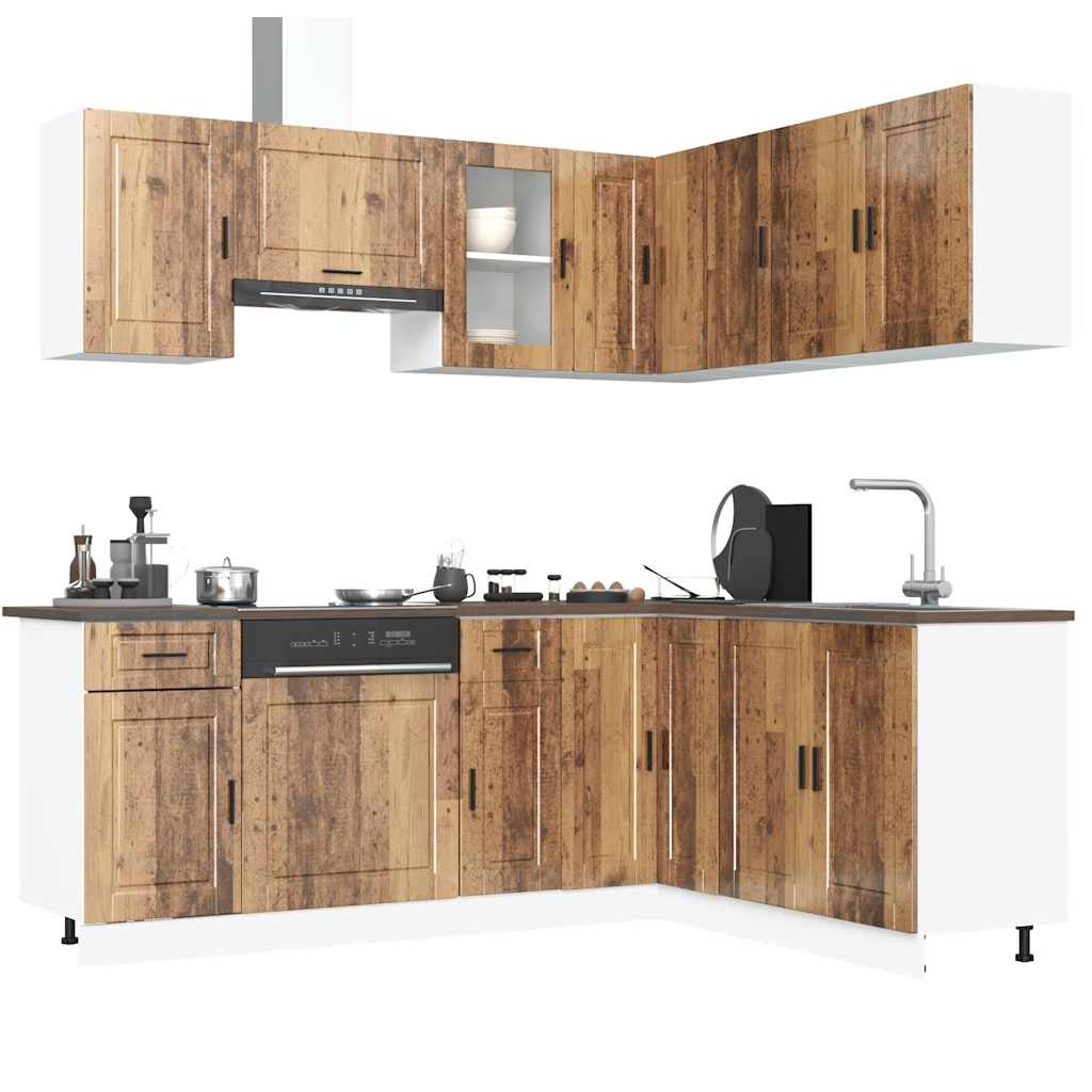 Vetonek Mueble cocina Porto madera vieja 11 pzas madera contrachapada