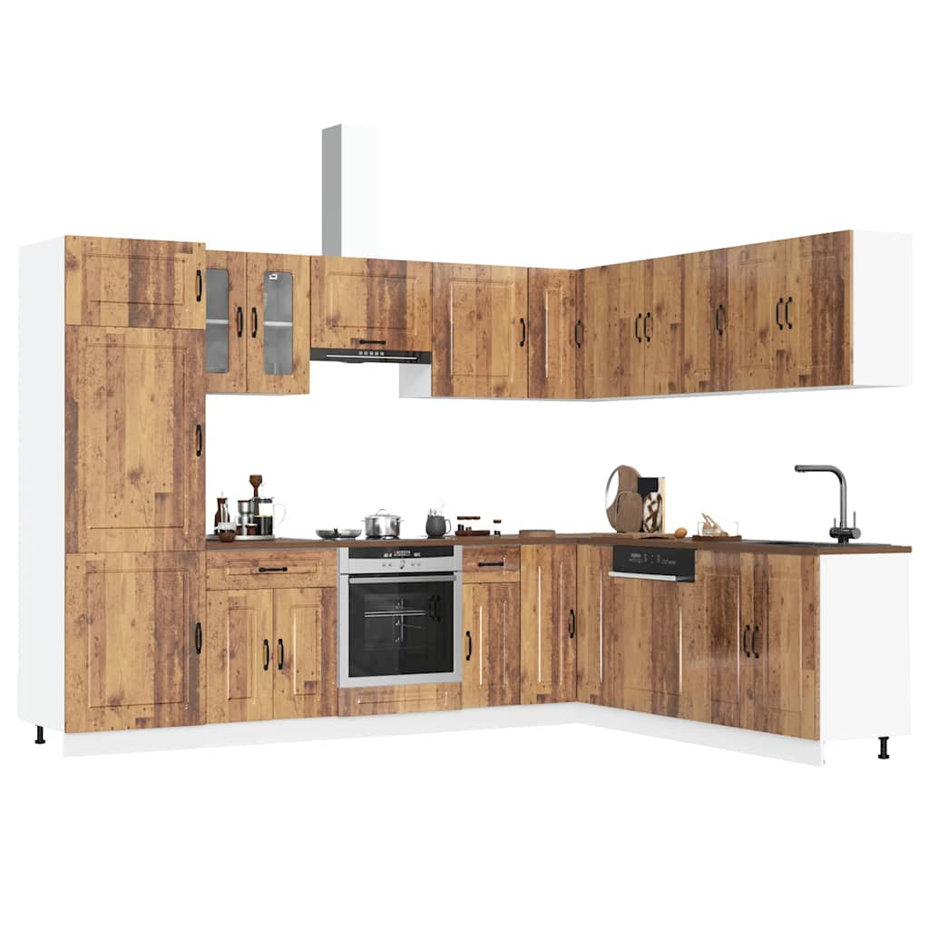 Vetonek Mueble cocina Kalmar madera vieja 14 pzas madera contrachapada