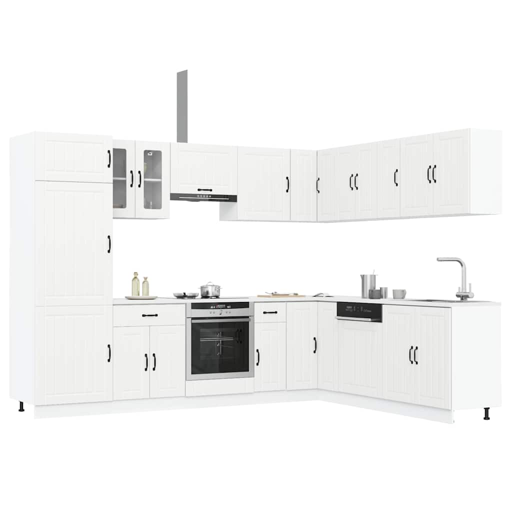 Vetonek Mueble de cocina Lucca blanco 14 piezas madera contrachapada