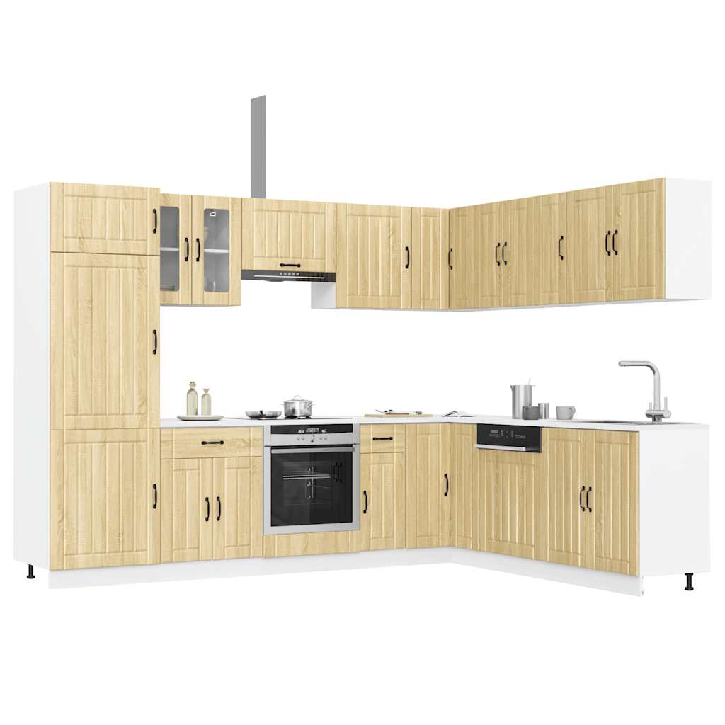 Vetonek Mueble cocina Lucca roble sonoma 14 pzas madera contrachapada