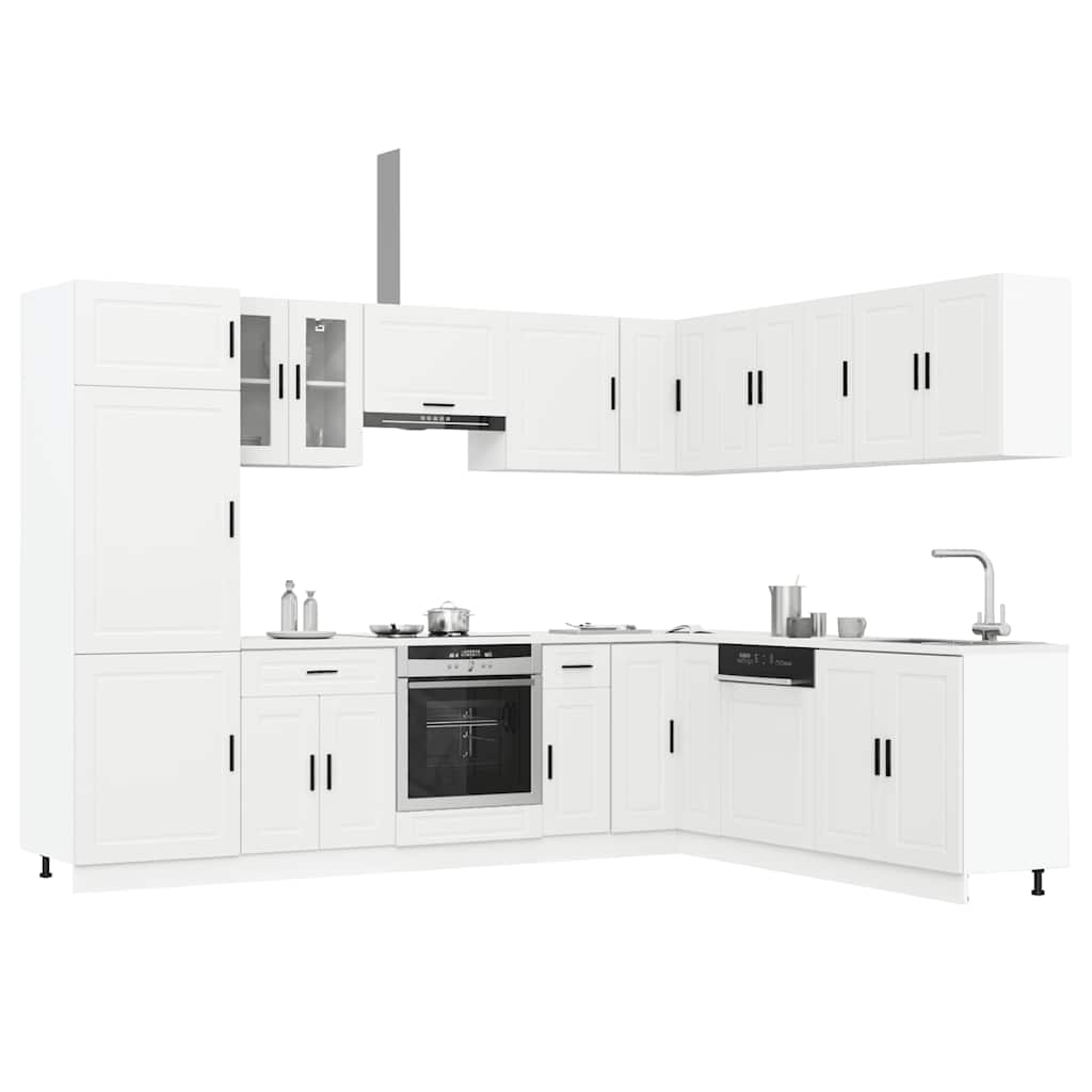 Vetonek Mueble de cocina Porto blanco 14 piezas madera contrachapada