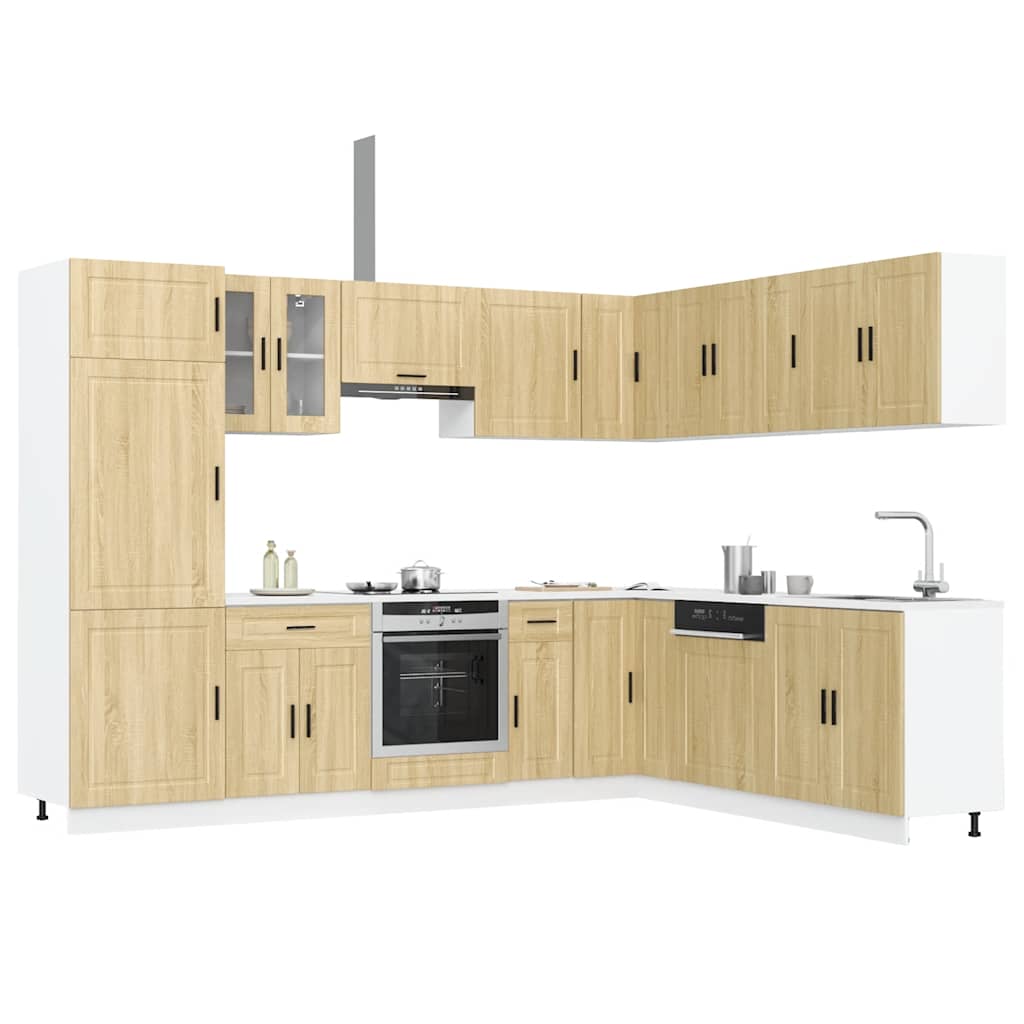 Vetonek Mueble cocina Porto roble sonoma 14 pzas madera contrachapada