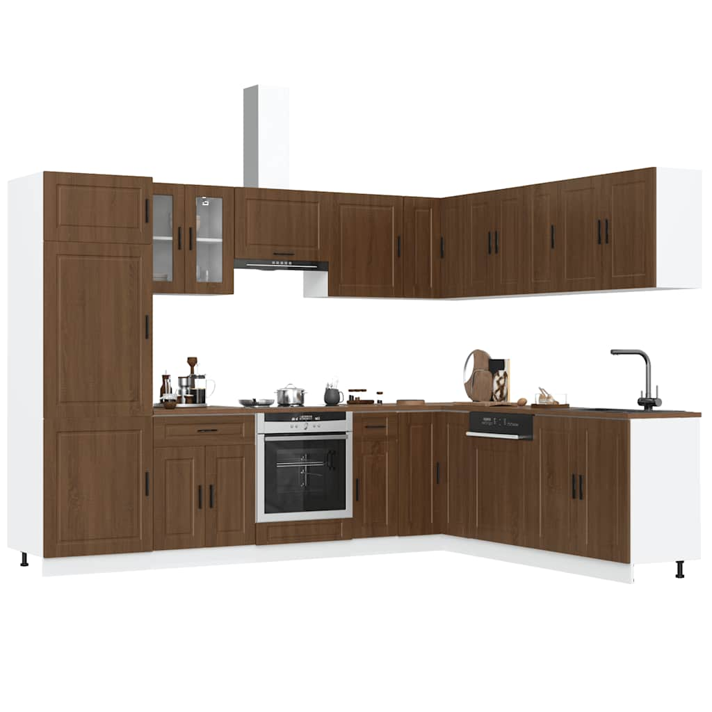 Vetonek Mueble cocina Porto roble marrón 14 pzas madera contrachapada