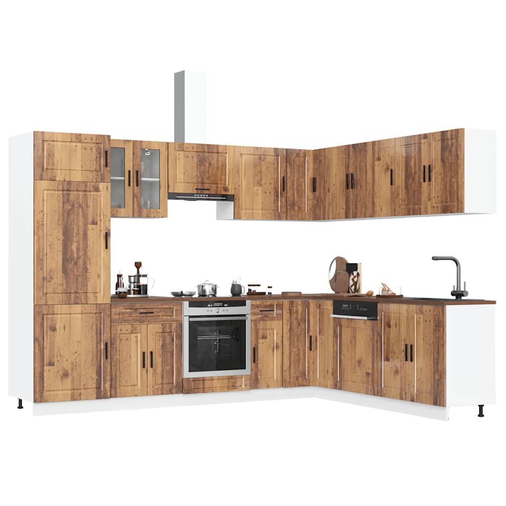 Vetonek Mueble cocina Porto madera vieja 14 pzas madera contrachapada